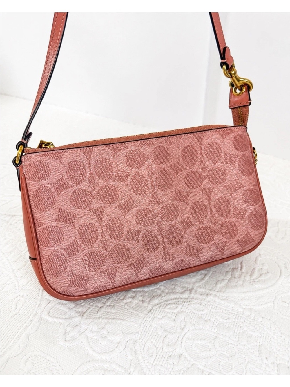 Coach Plaza Small Signature Canvas Slim Shoulder Bag